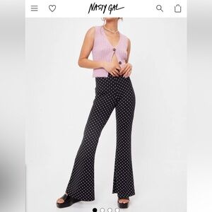 Polka dot bell bottom pants